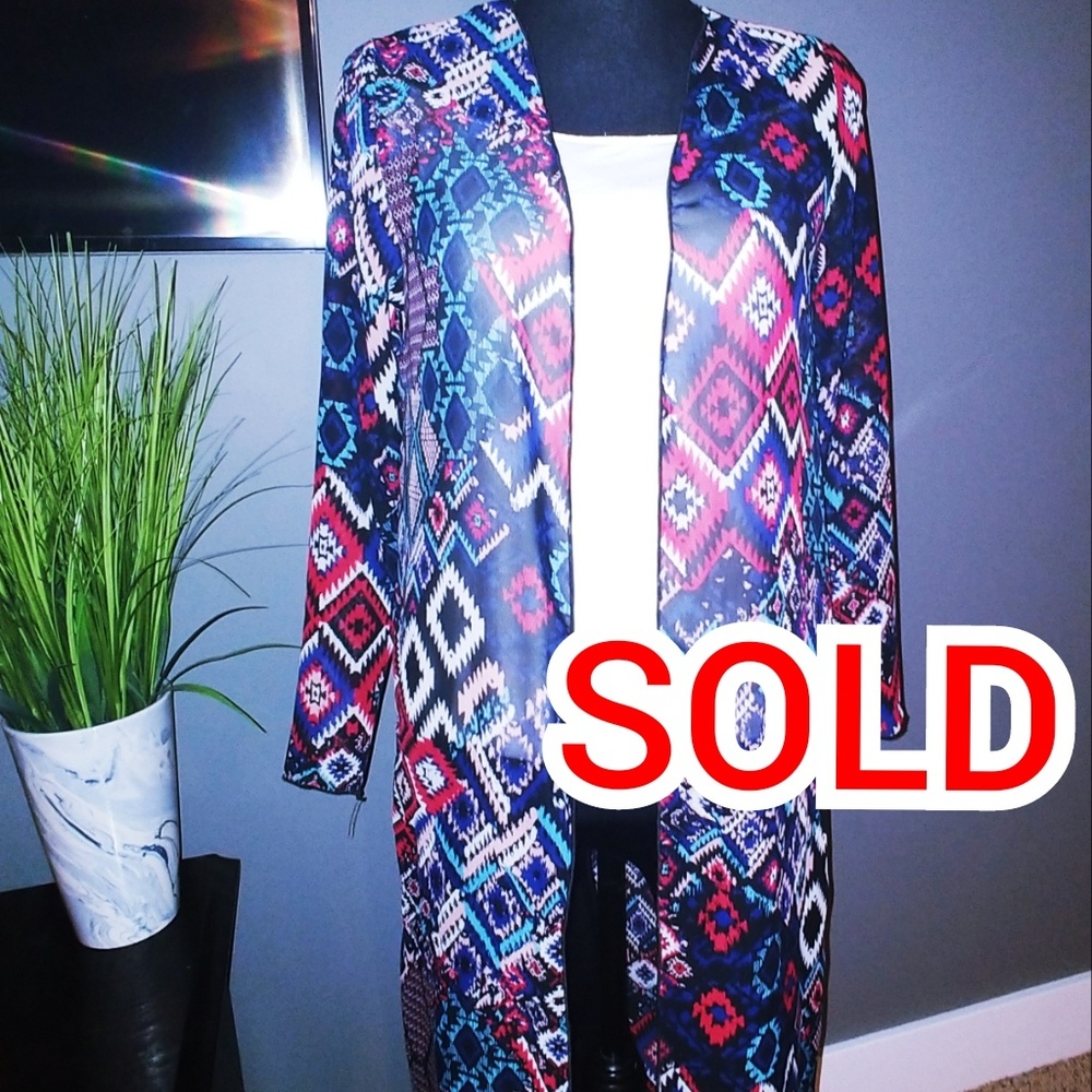 SHEER LONG CARDIGAN/TUNIC - SIZE/MEDIUM NEW!